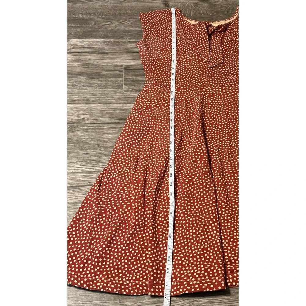Effie's Heart The Ready Dress in Chamomile Print Burnt Orange Polka Dot Size 1X - Picture 7 of 9
